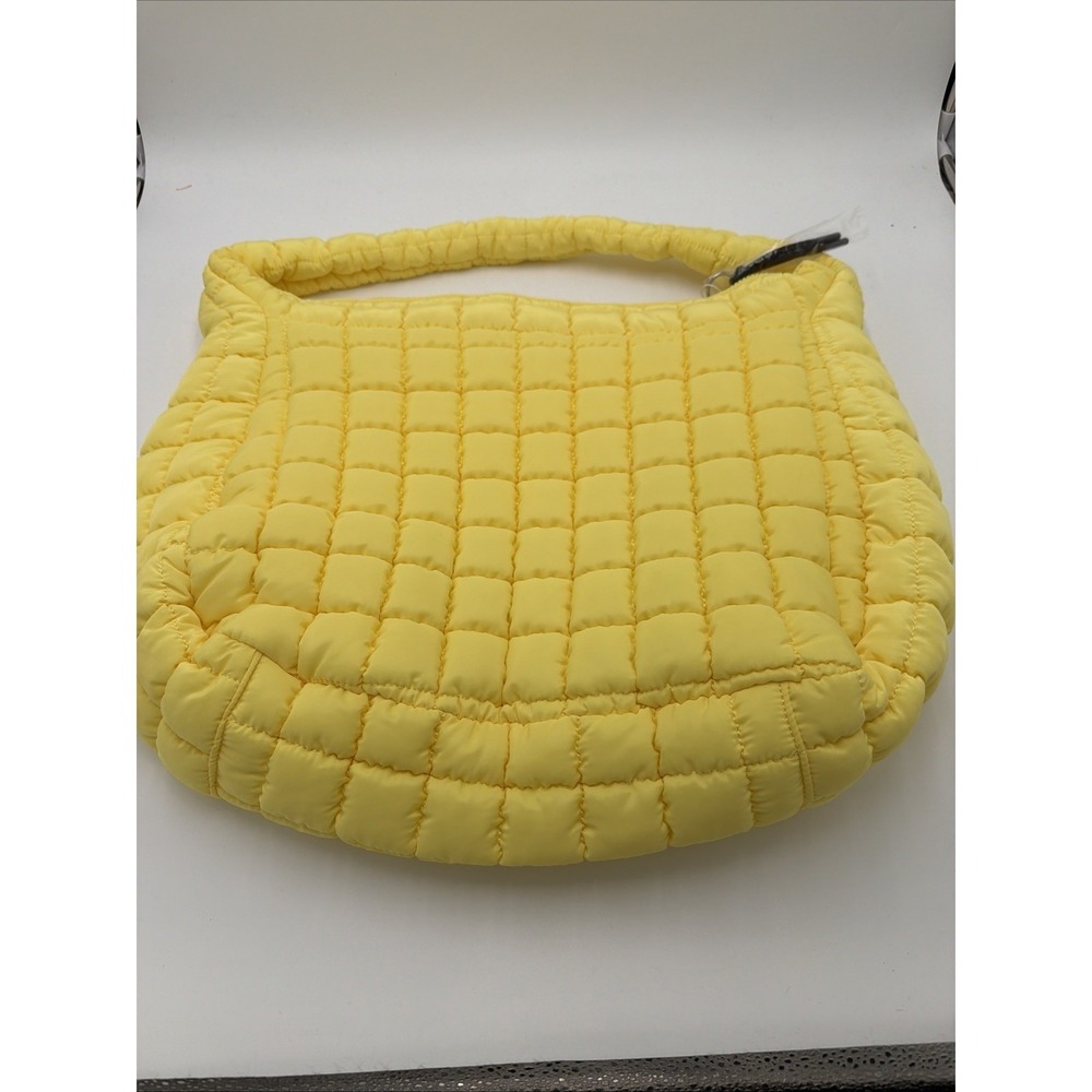Free People Quilted Carryall Tote Bag Sun Yellow New with Tags $78 MSRP - Picture 3 of 5